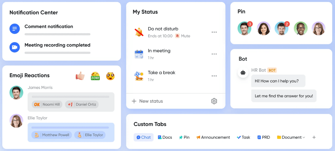 giao diện lark messenger